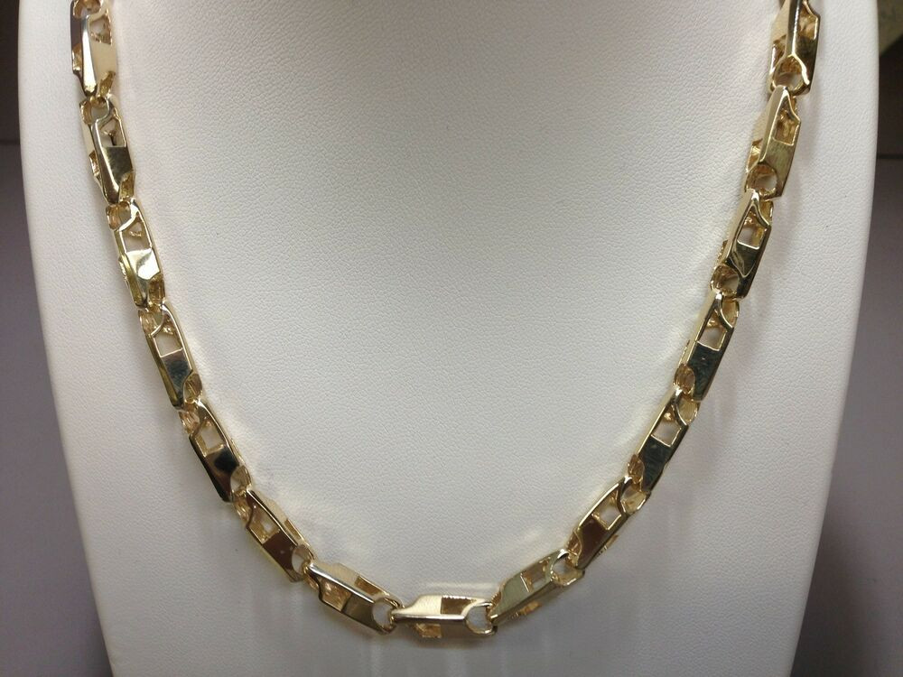 14k Gold Chain Necklace
 14k solid gold handmade link men s chain necklace 22" 72