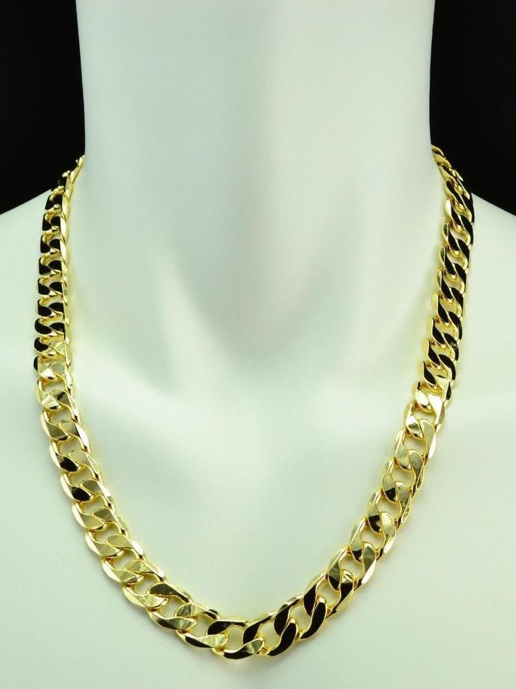 14k Gold Chain Necklace
 MENS HEAVY 14K YELLOW GOLD FILLED CUBAN LINK CHAIN