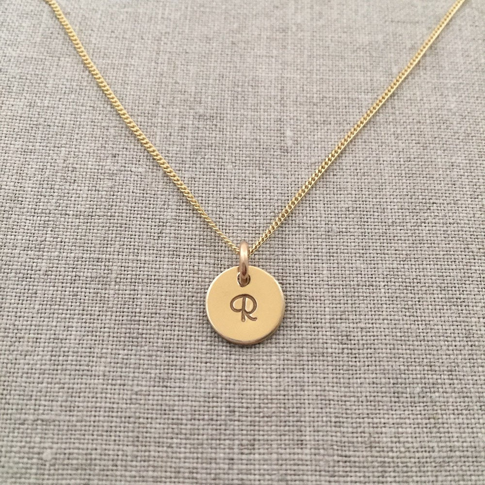 14k Gold Initial Necklace
 Solid Gold Initial Necklace 14k Gold Initial Necklace Tiny