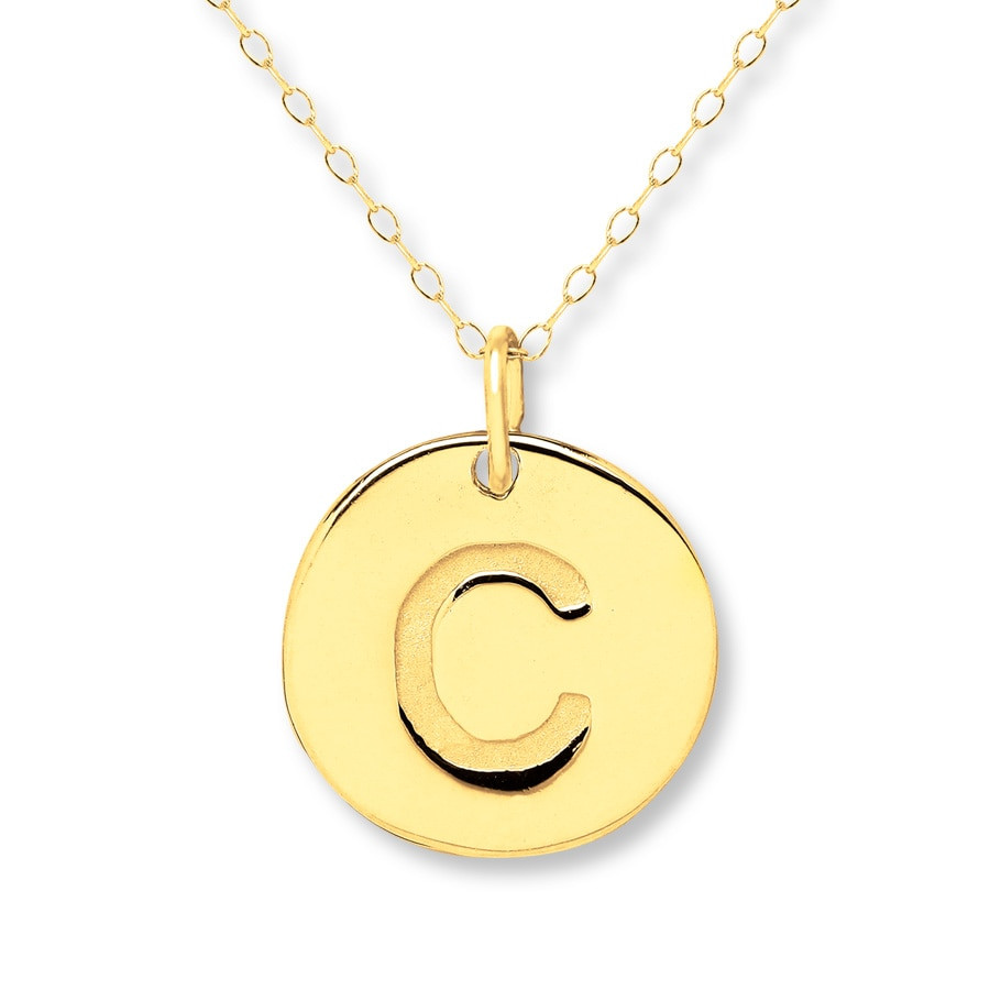 14k Gold Initial Necklace
 Initial "C" Necklace 14K Yellow Gold Kay