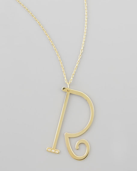 14k Gold Initial Necklace
 Kacey K 14k Gold Initial Pendant Necklace