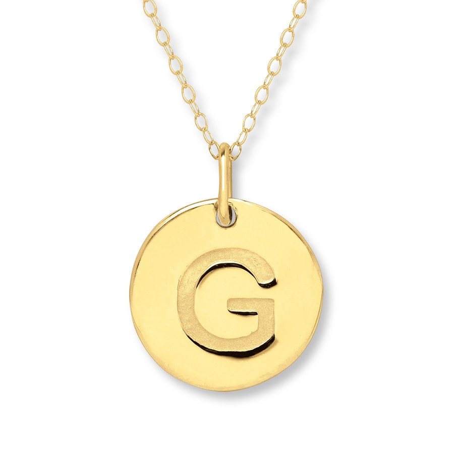 14k Gold Initial Necklace
 Initial "G" Necklace 14K Yellow Gold Kay