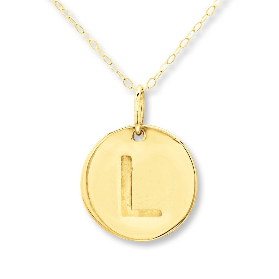 14k Gold Initial Necklace
 Jared Initial "L" Necklace 14K Yellow Gold