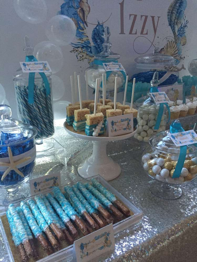 16th Birthday Decorations
 Gorgeous desserts at an under the sea birthday party See