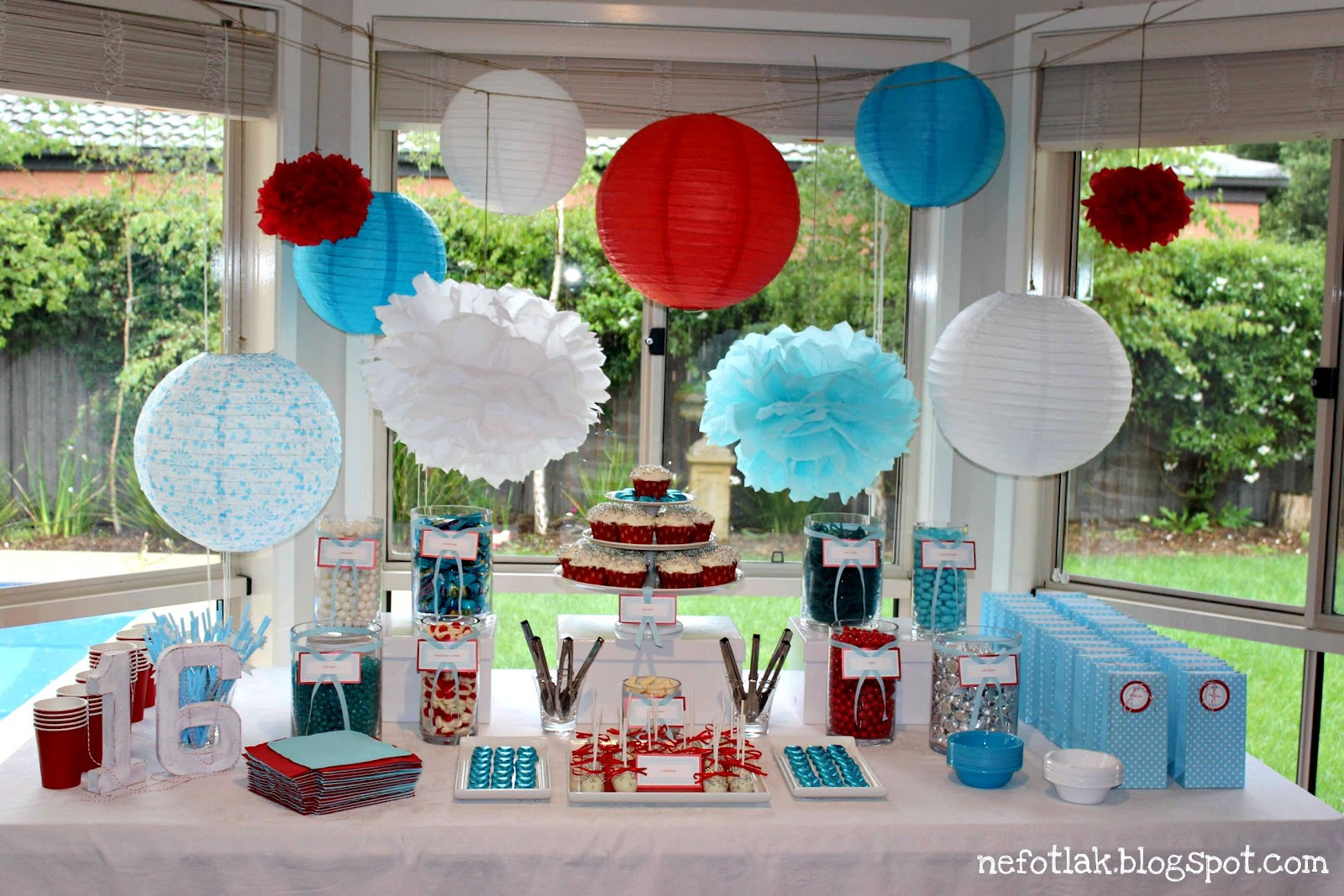16th Birthday Decorations
 nefotlak 16th b day party candy bar dessert table