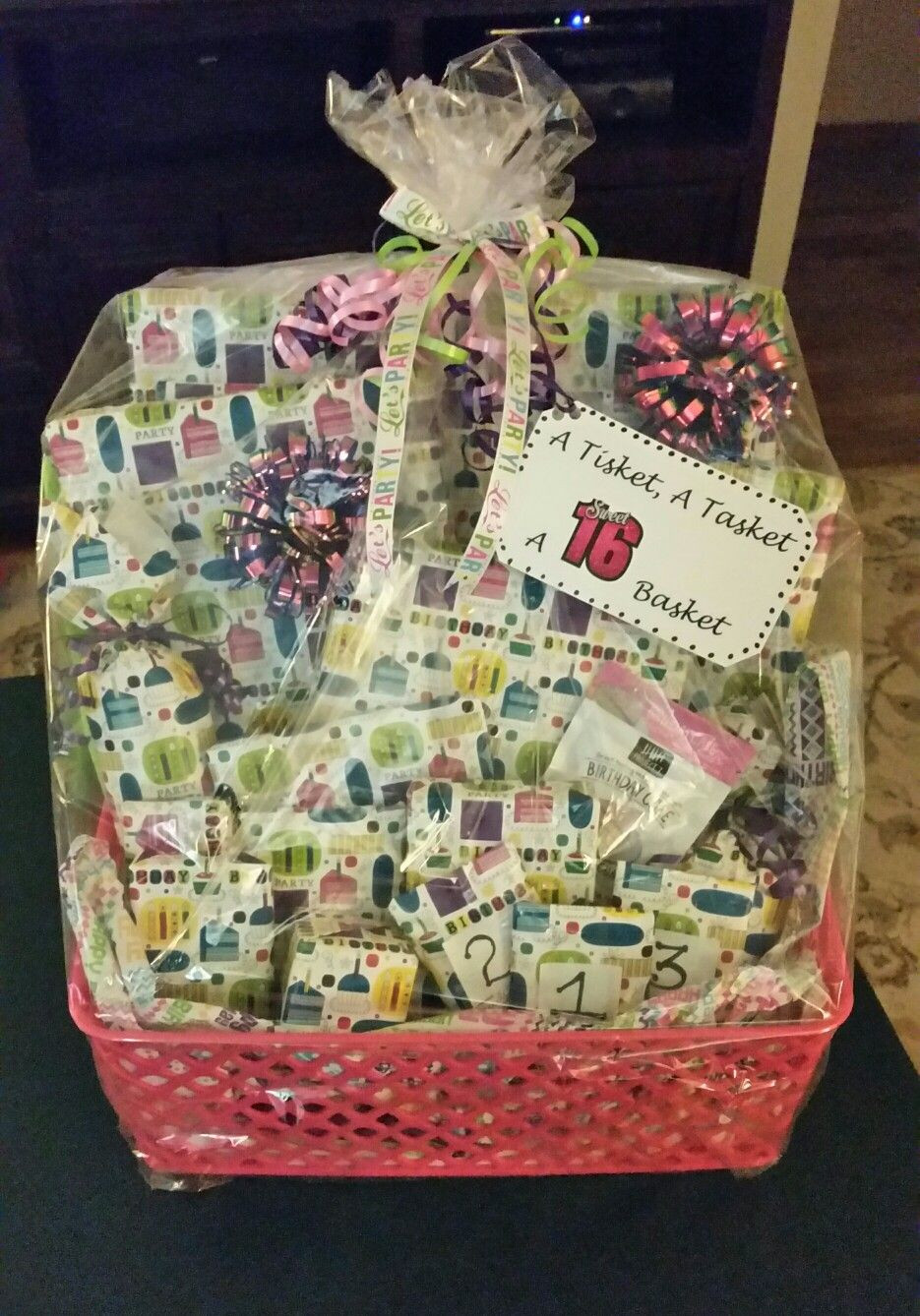 16Th Birthday Gift Ideas For Best Friends
 A Tisket A Tasket A Sweet 16 Basket Filled with 16