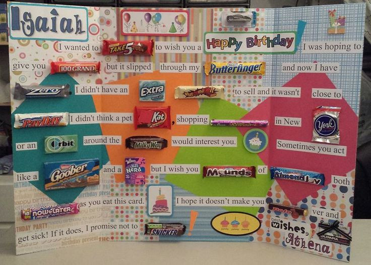 16Th Birthday Gift Ideas For Son
 This is a candy birthday card that I made for a kid s 16th