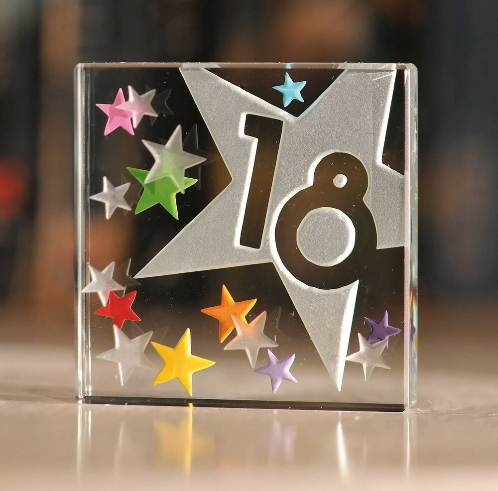 18Th Anniversary Gift Ideas
 Happy 18th Birthday Gifts Idea Spaceform Glass Keepsake