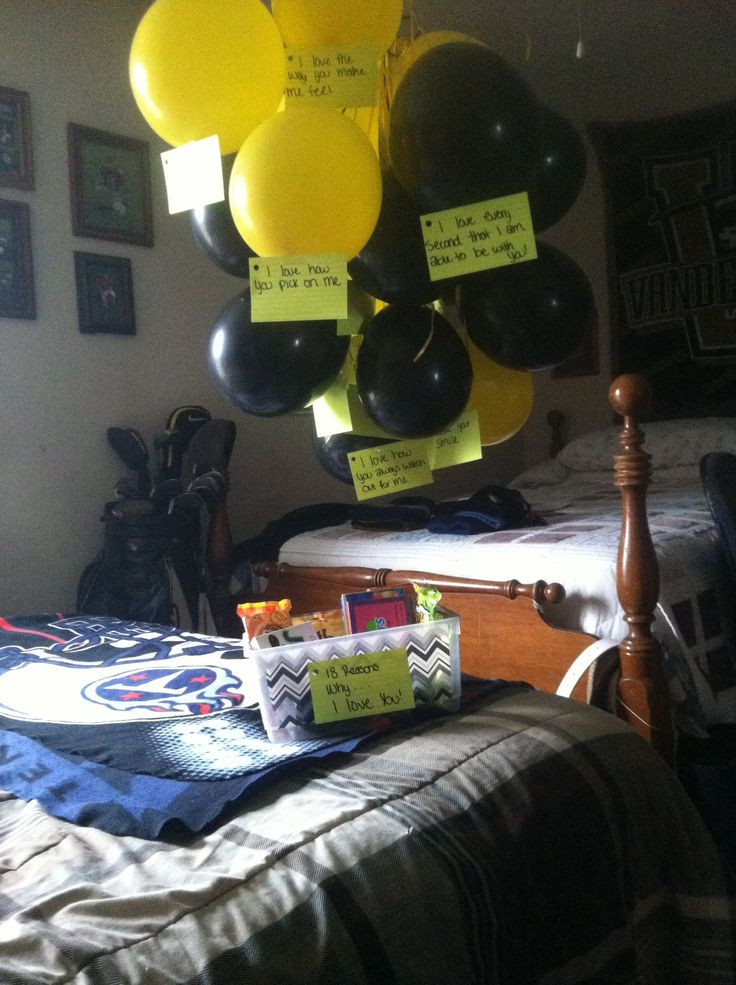 18Th Birthday Gift Ideas For Boyfriend
 For my boyfriends 18th birthday I got 18 balloons and then