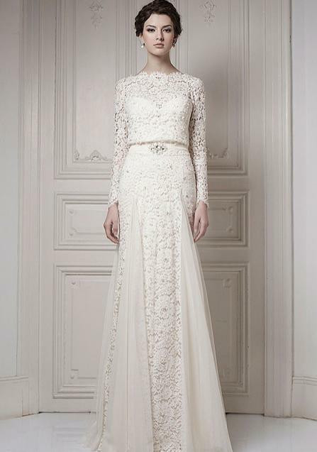 1920 Wedding Dresses
 ersa wedding dress lace long sleeves white ivory vintage
