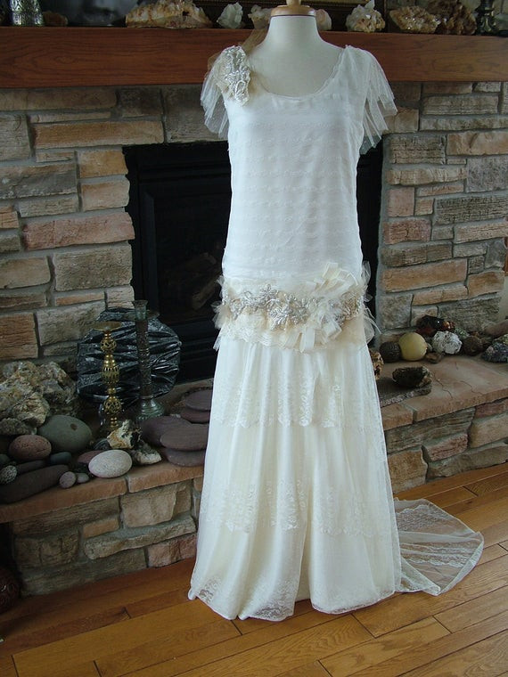 1920s Inspired Wedding Dresses
 Items similar to Original 1920s Inspired wedding dress
