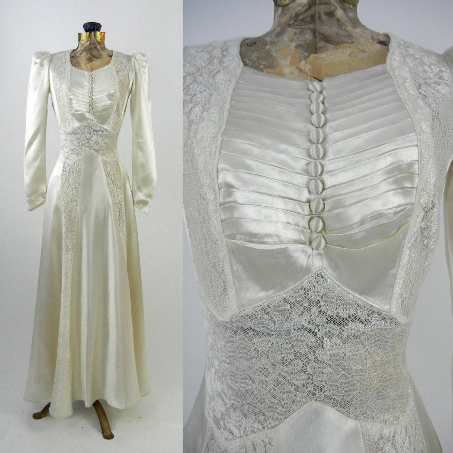 1930 Wedding Dresses
 Vintage Wedding Dress 1930s Satin Wedding Gown Vintage Ivory