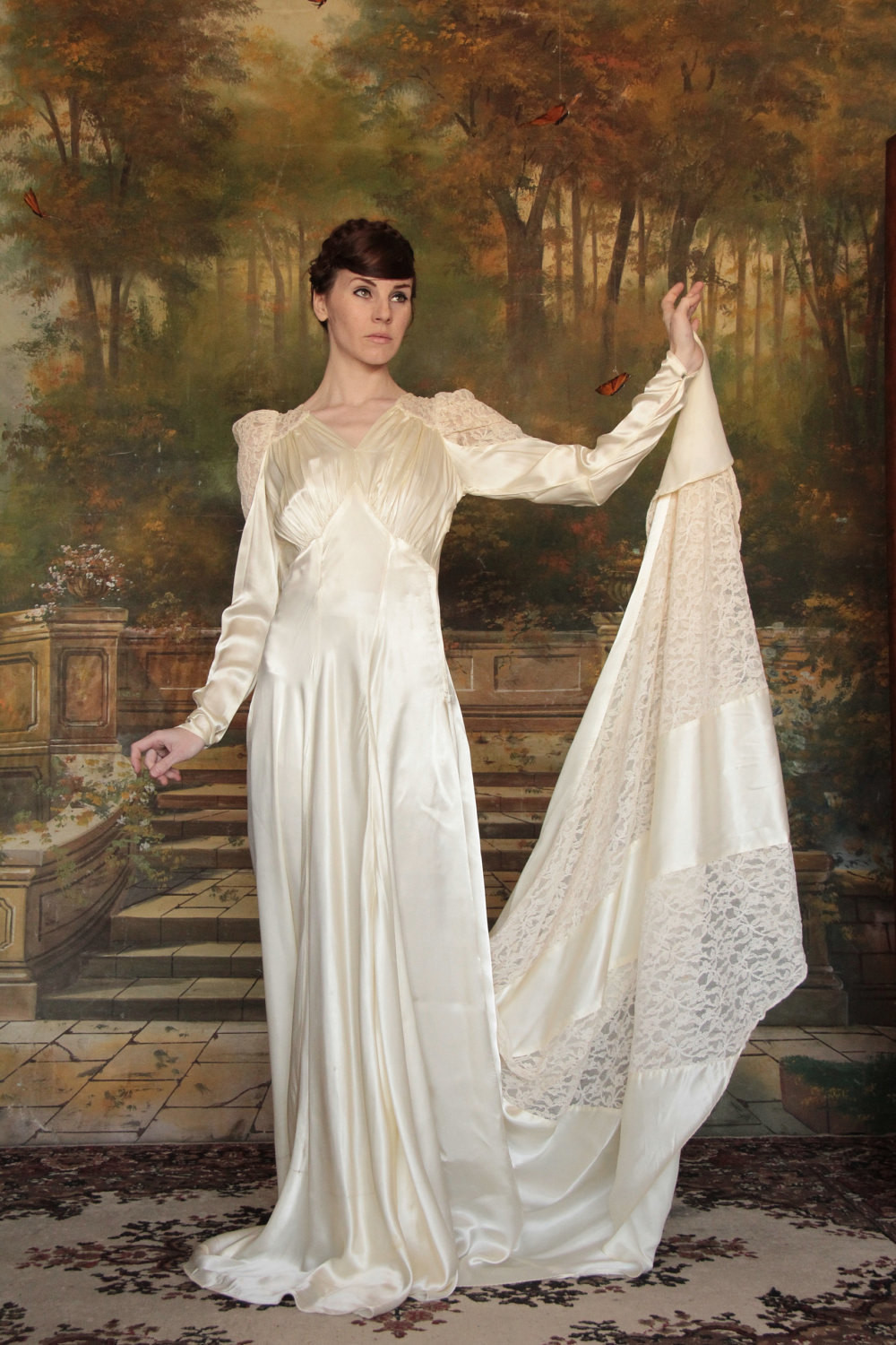 1930 Wedding Dresses
 RESERVED 1930s Wedding Dress Vintage Gown Satin Lace