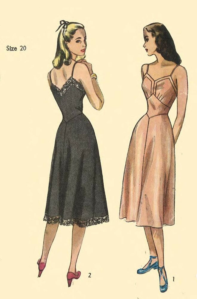 1940'S Women'S Hairstyles
 Vintage 1940 s Sewing Pattern Women s Pretty Slip Rare B38