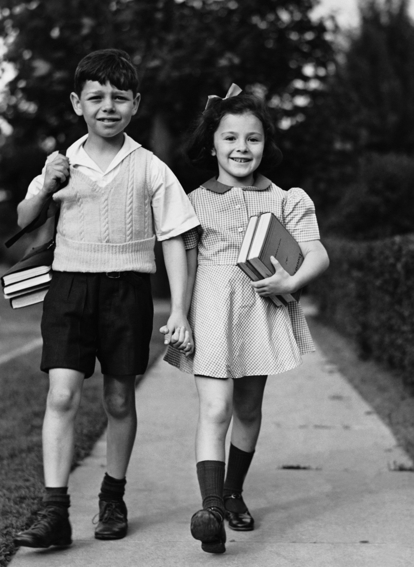 1940S Child Fashion
 After school Walking home 1940s 1940s