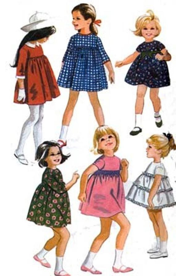 1960S Kids Fashion
 Vintage 60s Sewing Pattern McCalls 8152 Girls High Waisted