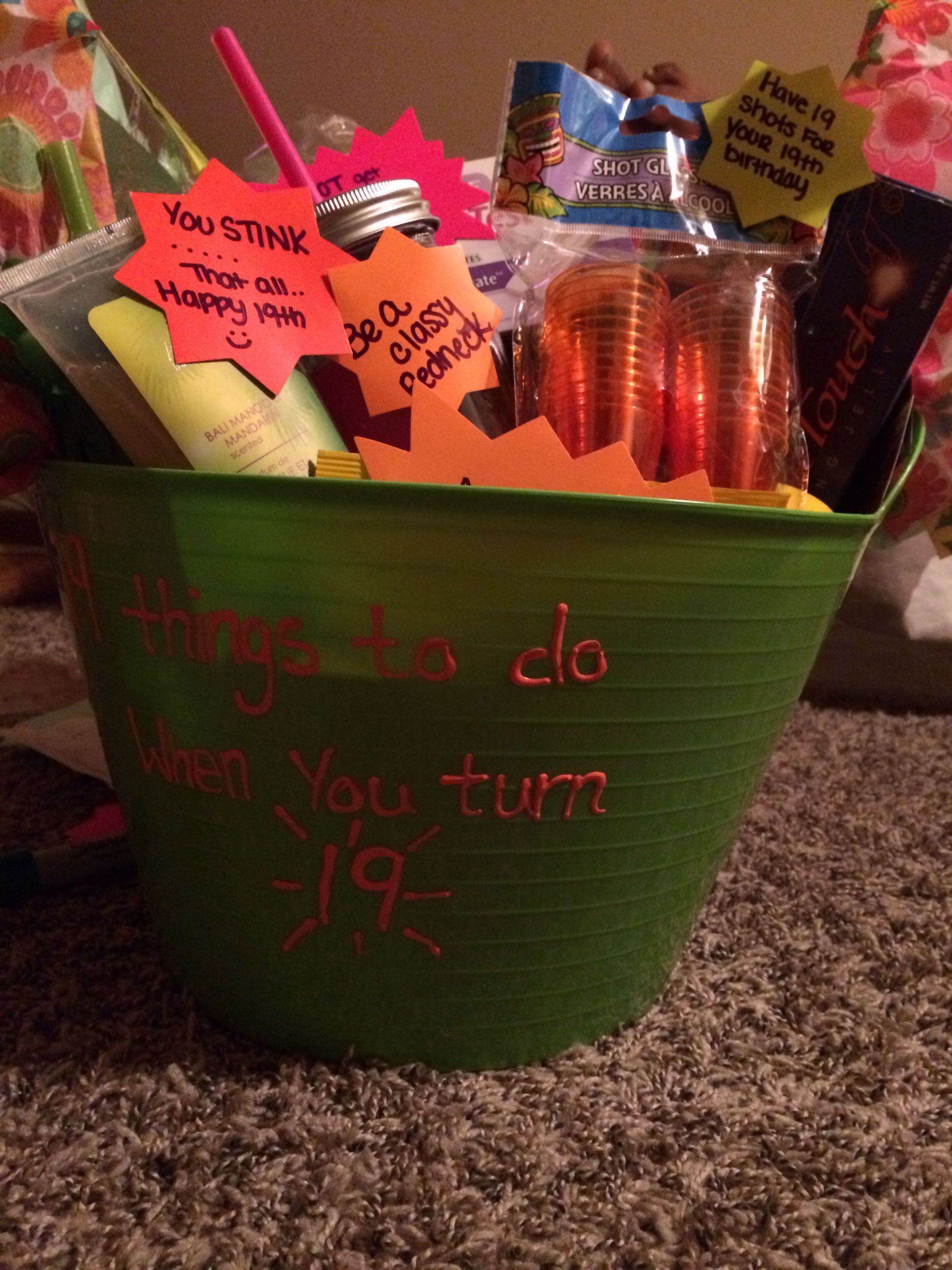 19Th Birthday Gift Ideas
 A 19th Birthday t basket made with 19th things We