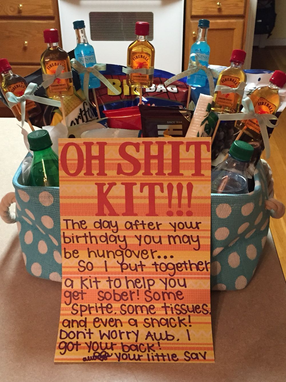 19Th Birthday Gift Ideas For Guys
 21st birthday "Oh Shit Kit" for my big