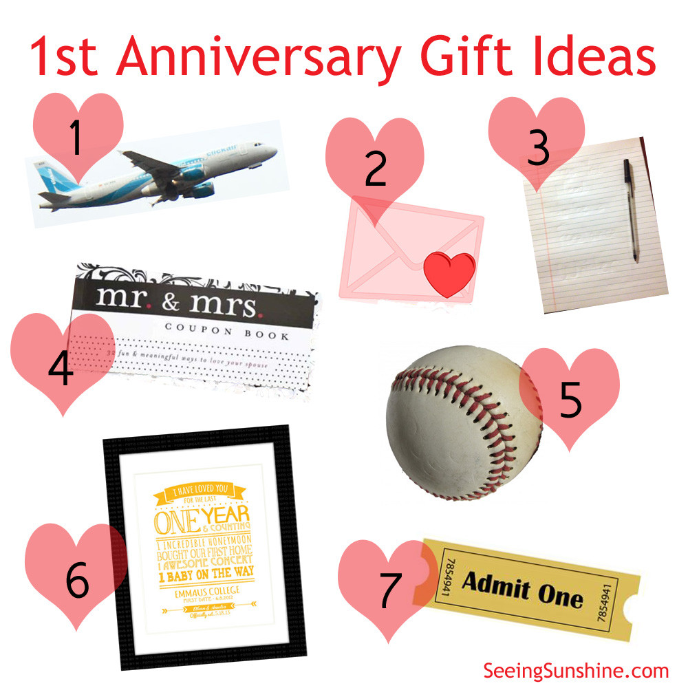 1St Anniversary Gift Ideas
 First Anniversary Gift Ideas Seeing Sunshine