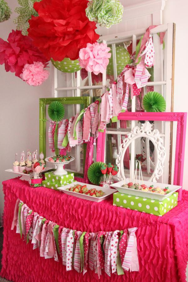 1st Birthday Decorations For Girl
 Kara s Party Ideas Strawberry 1st Birthday Party
