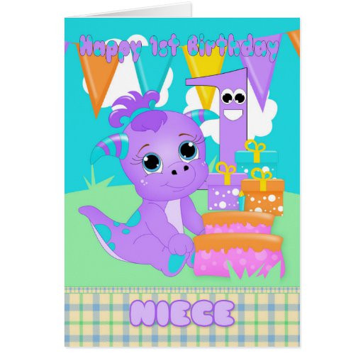 1St Birthday Gift Ideas For Niece
 Niece 1st Birthday Cute Little Monster With Gifts Card