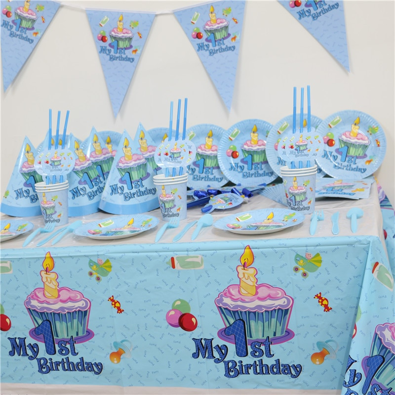 1St Birthday Party Decorations For Baby Boy
 102pcs Kids First Birthday Party Set 10 people Girl Boy
