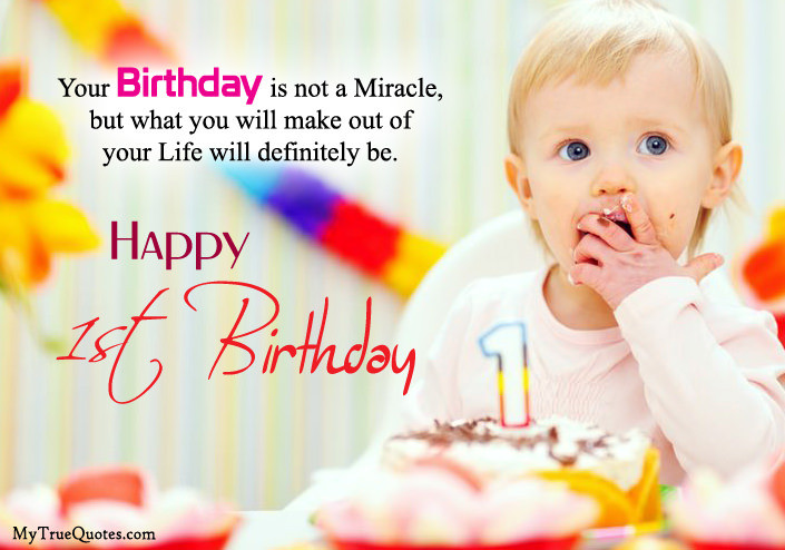 1st Birthday Wishes For Baby Boy
 Happy 1st Birthday Quotes For New Born Baby Girl And baby Boy