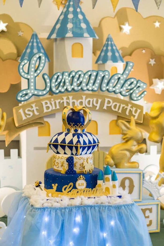 1st Boy Birthday Party Ideas
 Kara s Party Ideas Cake Table from a Royal Prince 1st