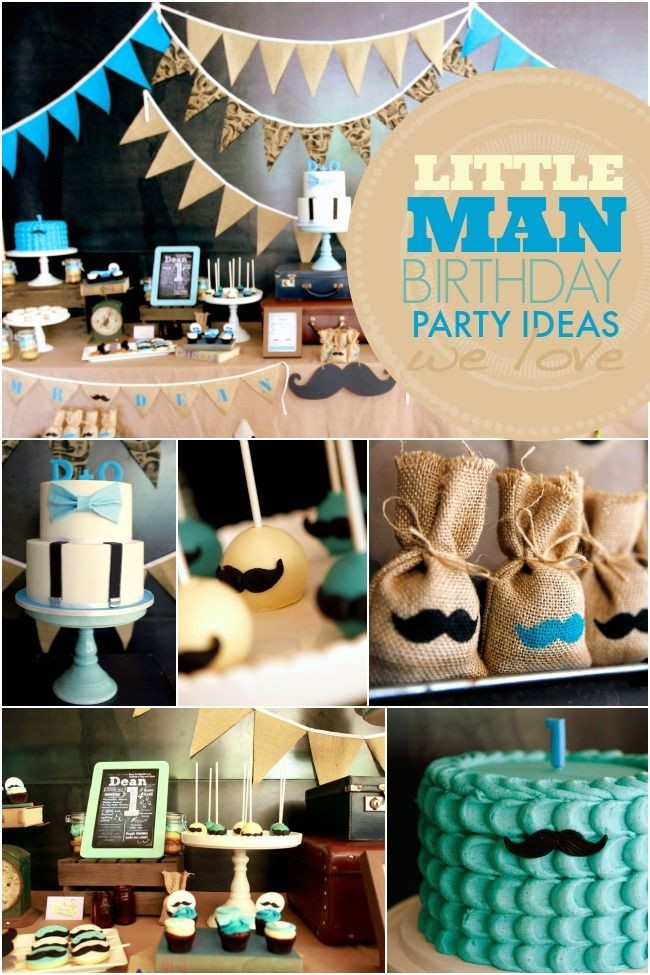 1st Boy Birthday Party Ideas
 A Little Man 4th Birthday Party