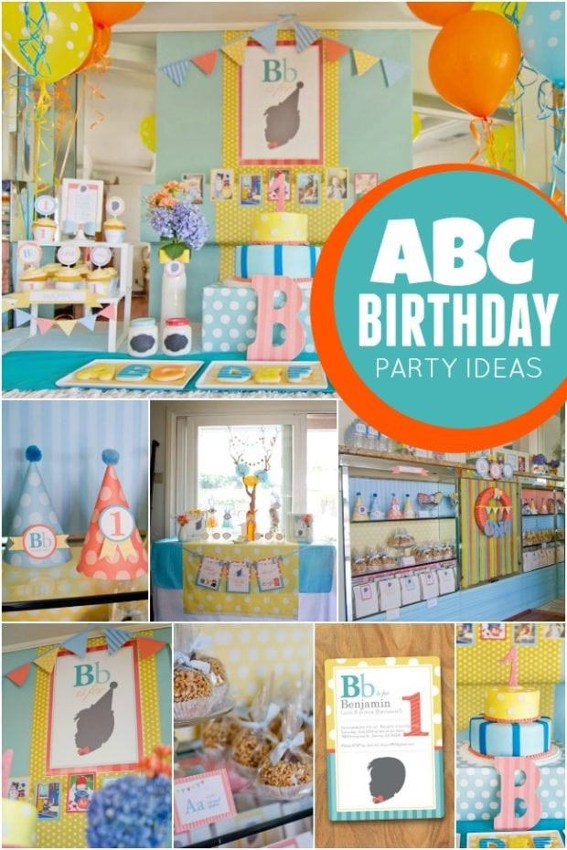 1st Boy Birthday Party Ideas
 ABC Themed 1st Birthday Party