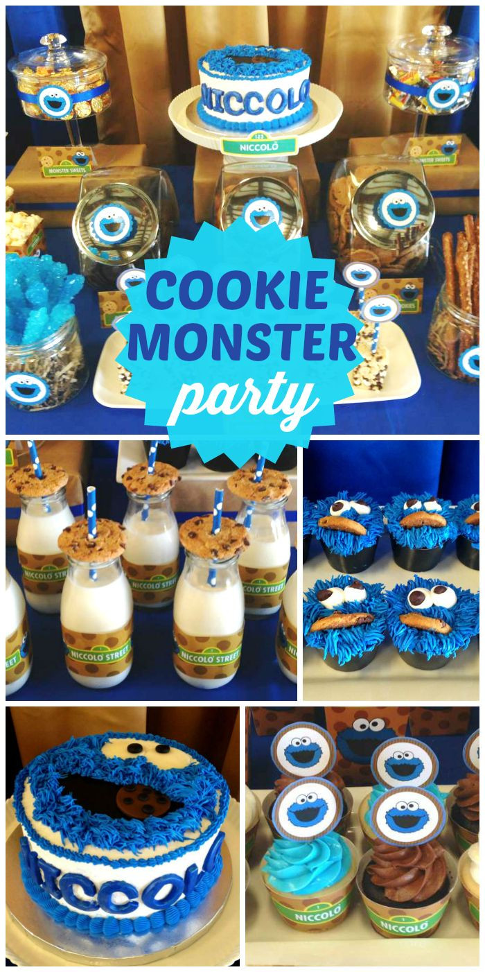1st Boy Birthday Party Ideas
 An awesome Cookie Monster boy first birthday party with an