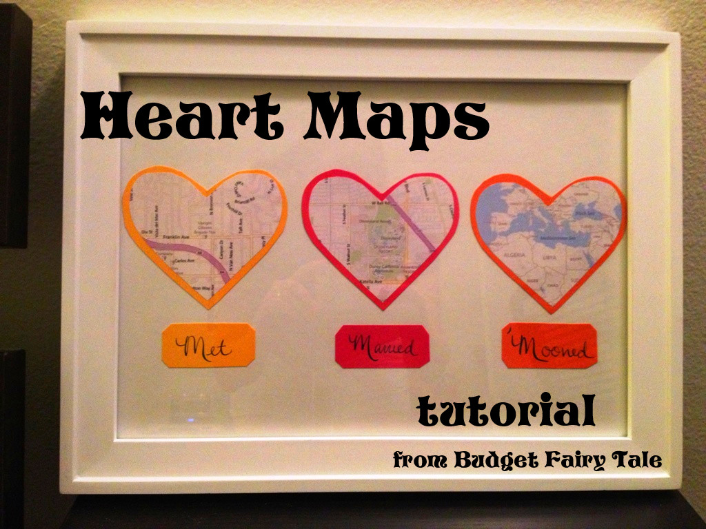 1St Year Anniversary Gift Ideas For Him
 First Anniversary Gift Map Hearts Display Tutorial and