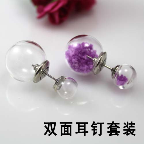 2 Sided Earrings
 4Pair Double Sided Glass Ball Earrings front and back