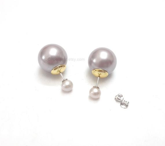 2 Sided Earrings
 double sided earrings back front earrings freshwater pearl