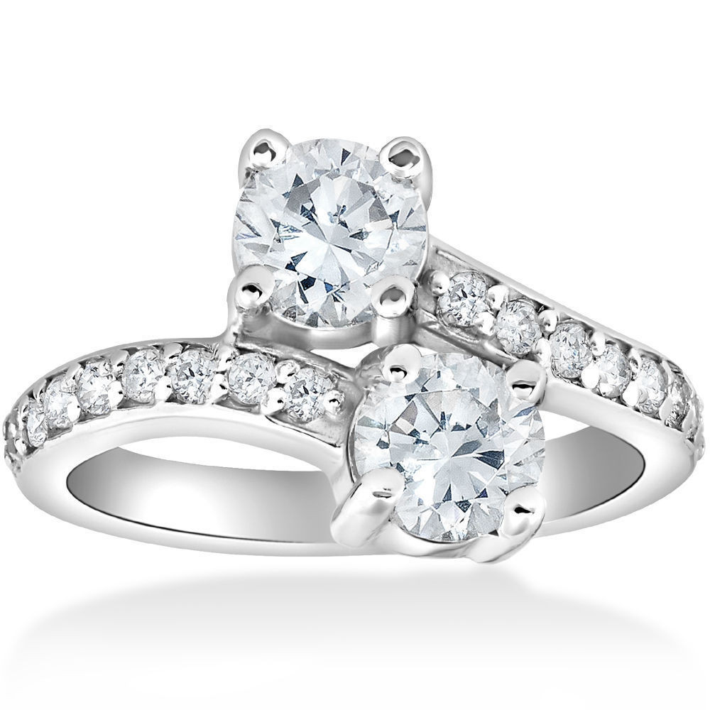 2 Stone Diamond Rings
 2 Carat Forever US Two Stone Moissanite Diamond Engagement