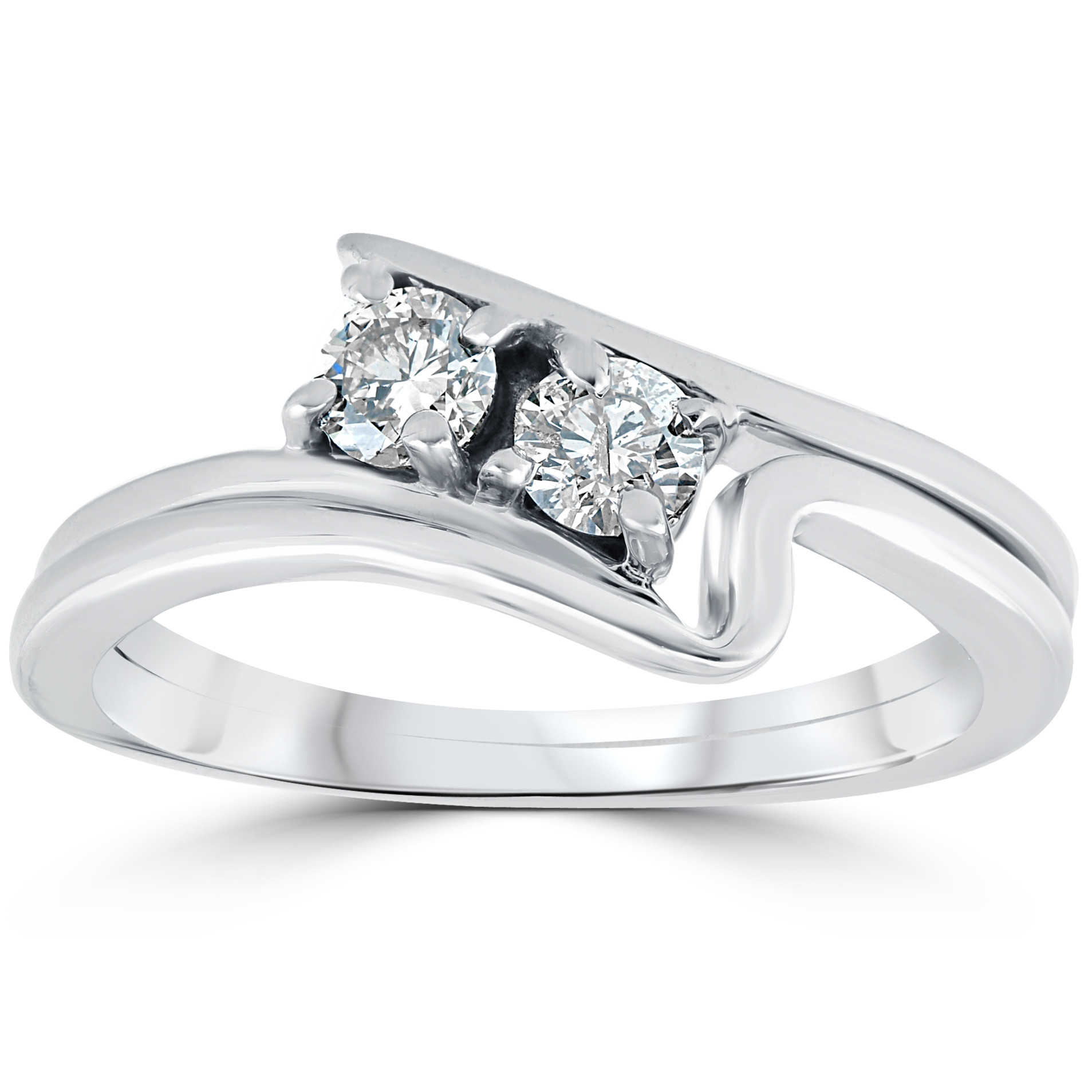 2 Stone Diamond Rings
 3 4Ct Two Stone Diamond Forever Us Engagement Ring Set 10K