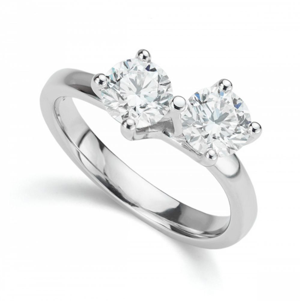 2 Stone Diamond Rings
 Two Diamond Twist Engagement Ring