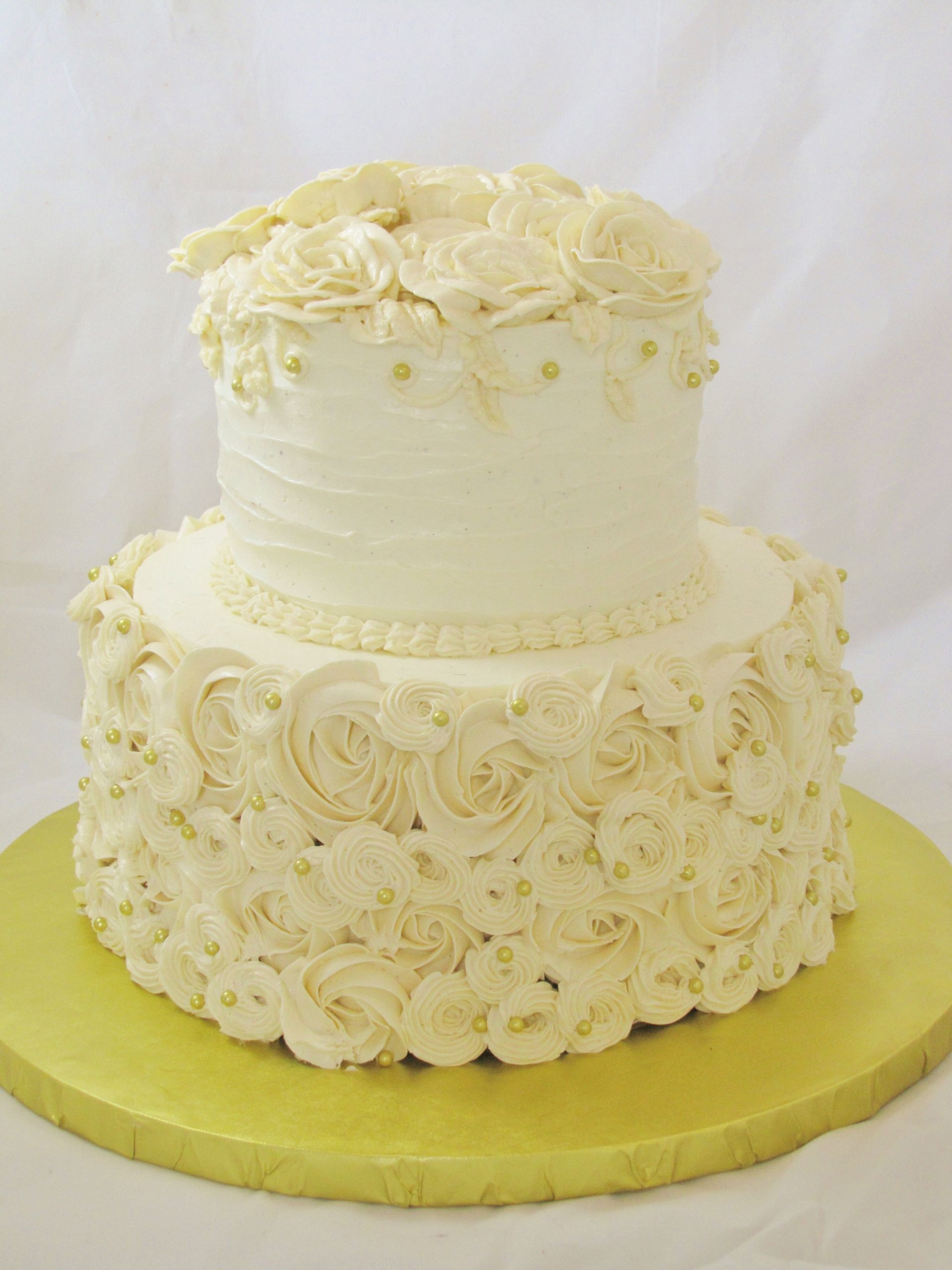 2 Tier Wedding Cake
 Round Piped Buttercream Wedding Cake CakeCentral