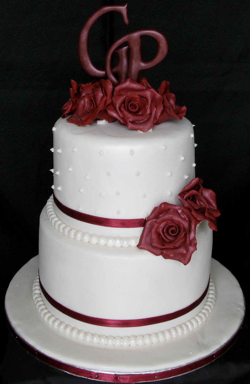 2 Tier Wedding Cake
 Sugarcraft by Soni Two Layer Wedding Cake with Roses
