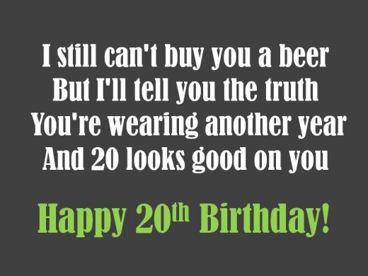 20Th Birthday Quotes
 Happy 20th Birthday Quotes QuotesGram