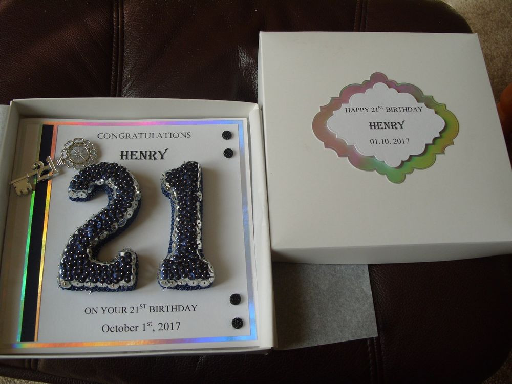 21st Birthday Card Ideas
 Handmade Personalised Boxed Male 21st Birthday Card