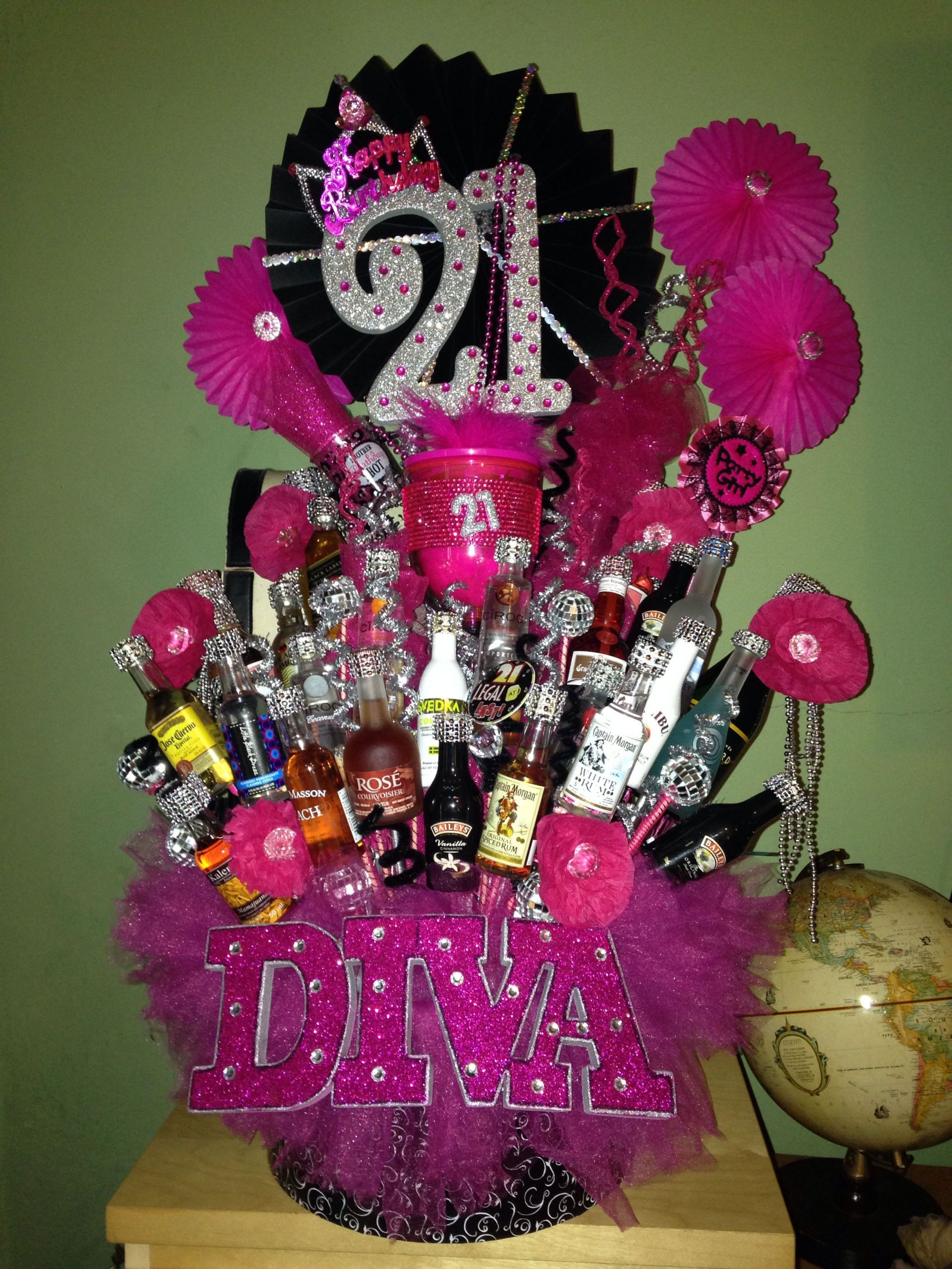 21st Birthday Gift Basket
 21st birthday liquor basket