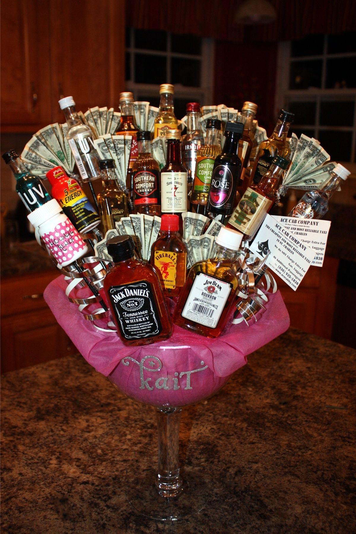 21st Birthday Gift Basket
 Pin by Brenda Shafer on drinks on the house