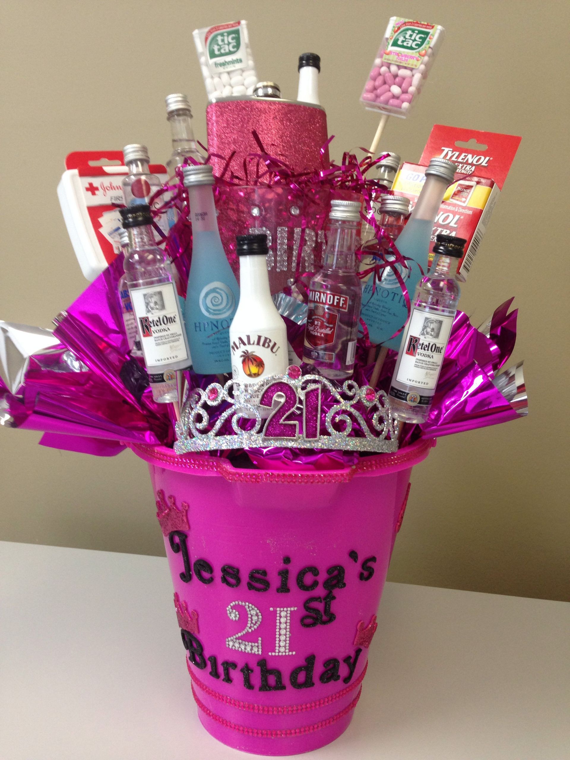 21st Birthday Gift Baskets For Her
 21st birthday t umm in mine i just want Fireball