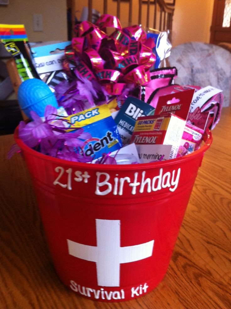 21st Birthday Gift Baskets For Her
 Gift basket My daughter made this for my daughter her