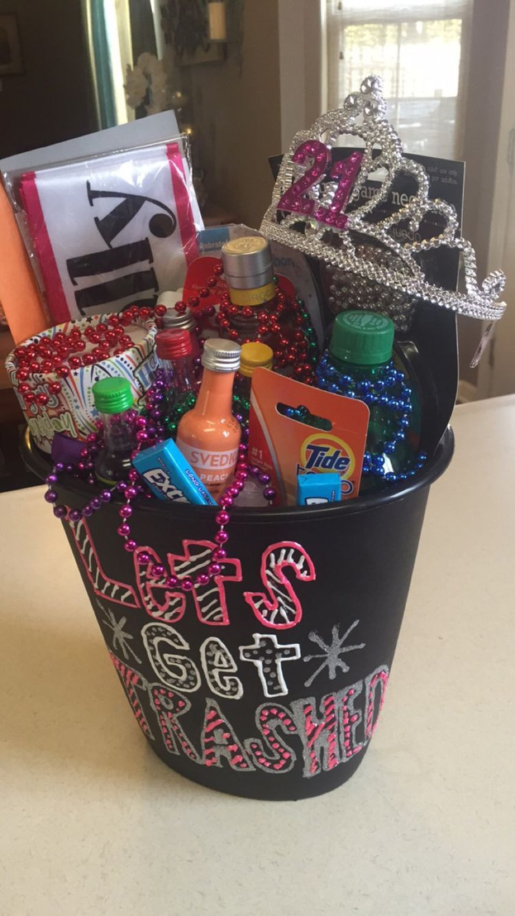 21st Birthday Gift Baskets For Her
 Pin by Darian on Creative ideas