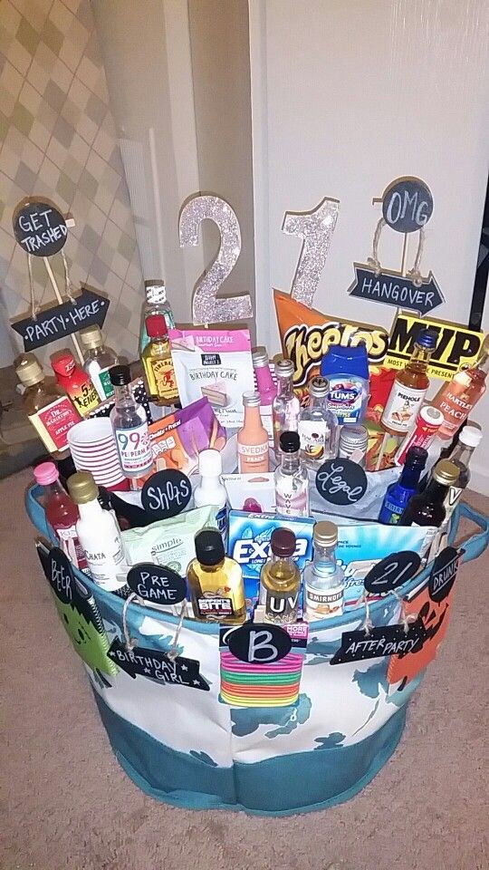 21st Birthday Gift Baskets For Her
 21st Birthday Basket