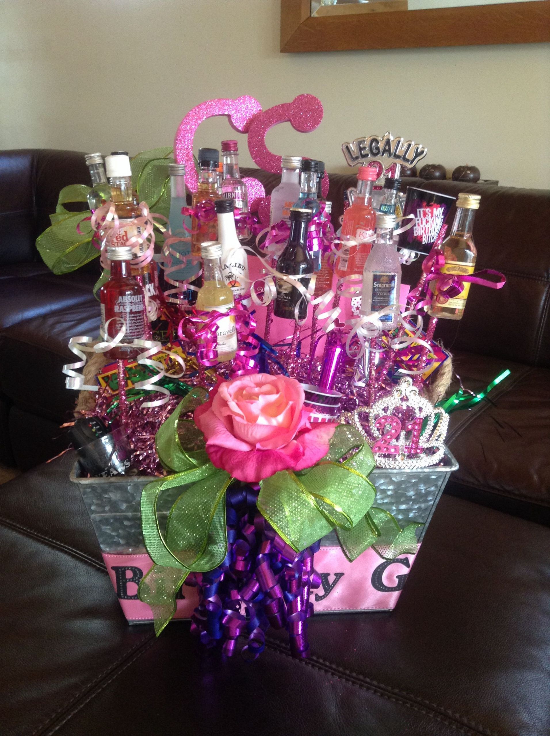 21st Birthday Gift Baskets For Her
 Happy 21st Birthday Gift Basket for my daughter