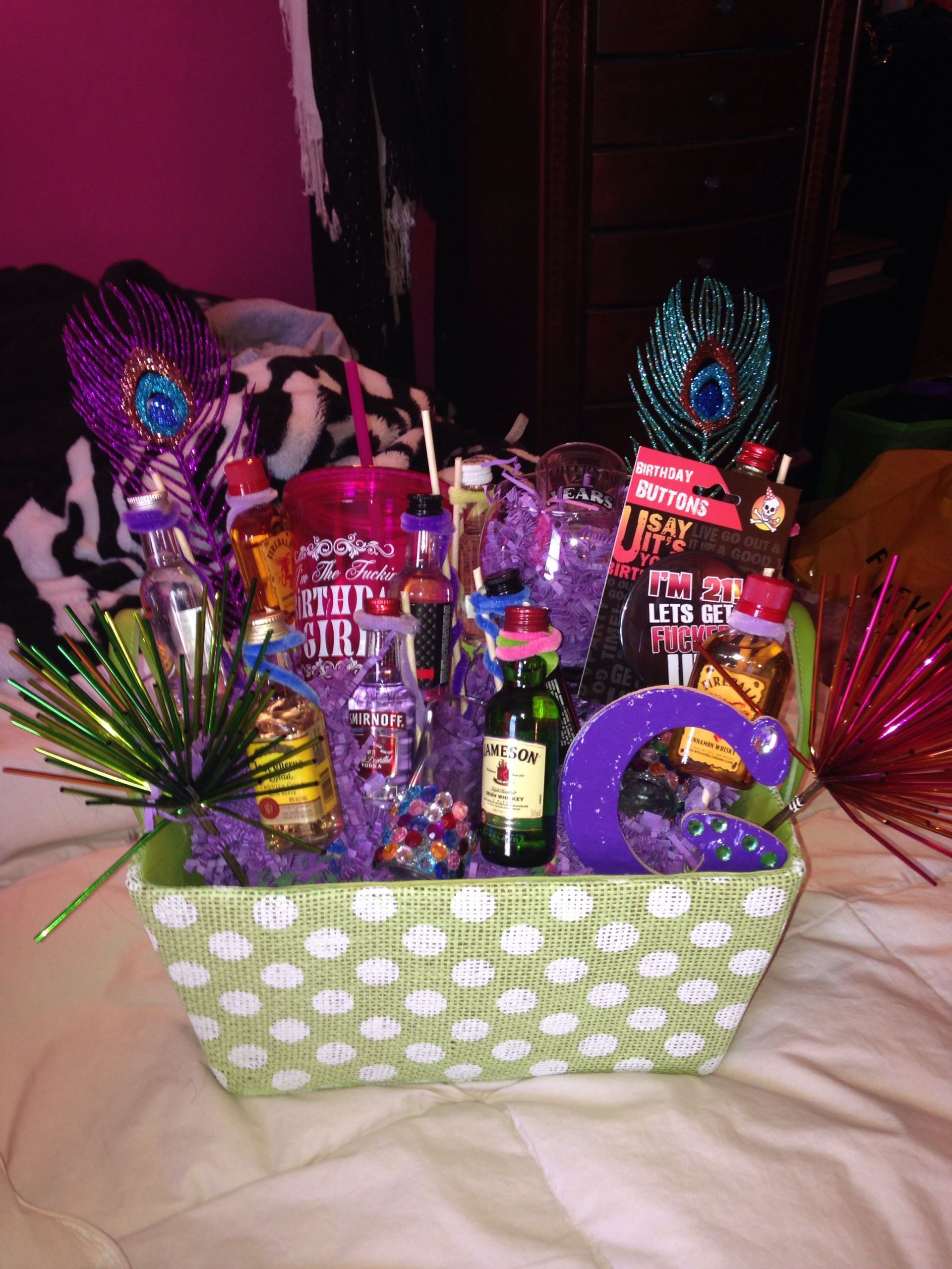 21st Birthday Gift Baskets For Her
 21st birthday t basket I made diy crafts birthday