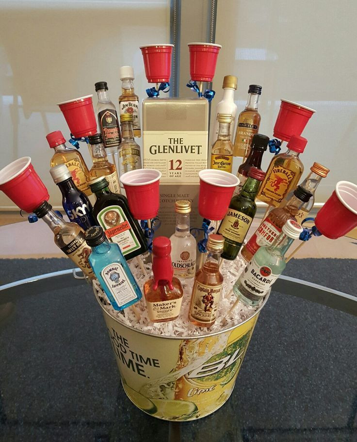 21St Birthday Gift Ideas For Guys
 The liquor bouquet we made for a 21st birthday present
